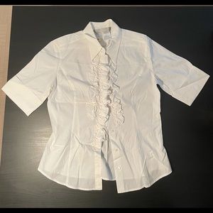 Vintage MaxMara White Ruffled Blouse